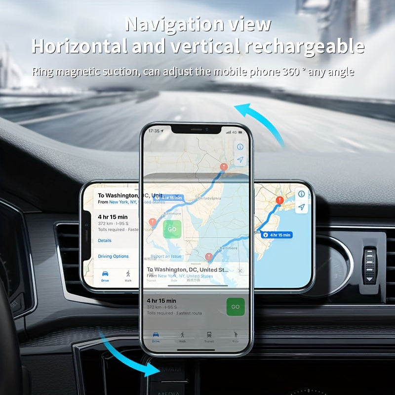Soporte universal para coche con carga inalámbrica magnética de 15W para iPhone 12-16 con fuerte succión