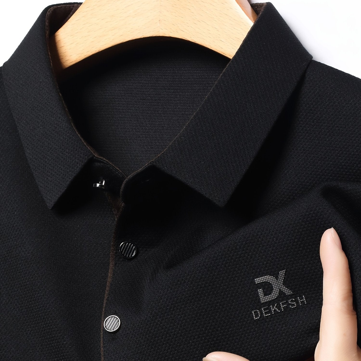Men's Breathable Polyester Shirt with Letter Print for Golf and Outdoor Activities