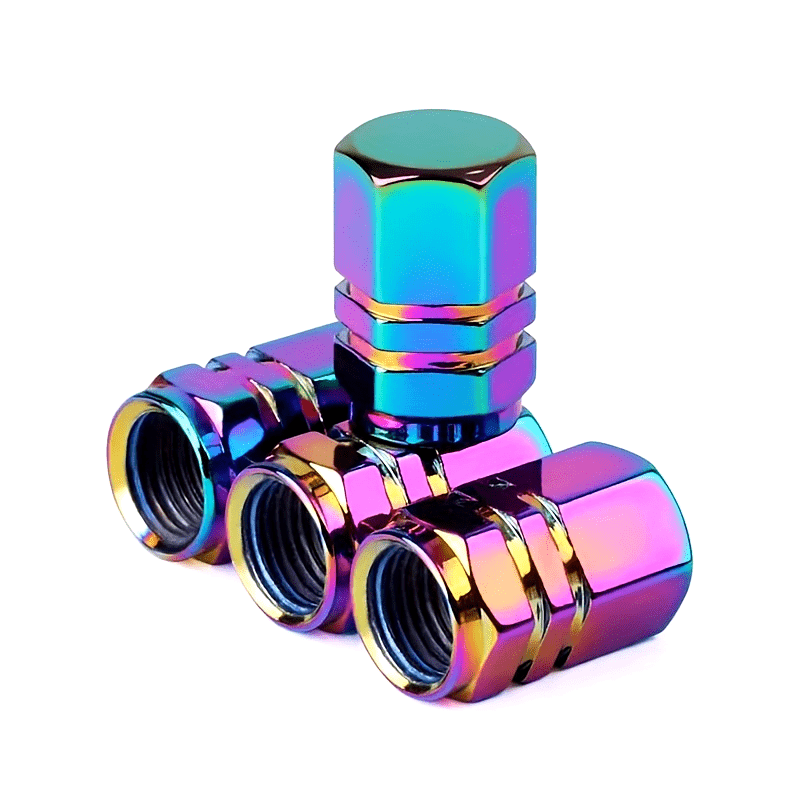 4pcs Chrome-Plated Aluminum Tire Valve Cap Covers Dustproof for Cars Bikes Trucks