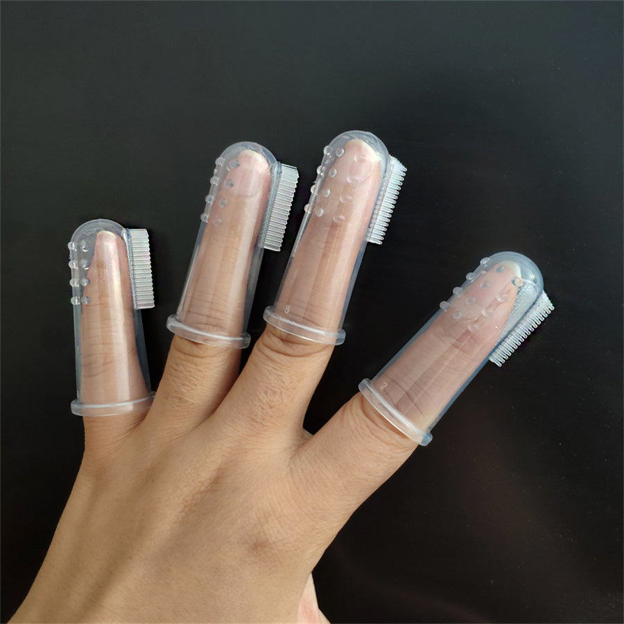 Pet Dental Care Set Soft Silicone Biodegradable Dog and Cat Toothbrushes