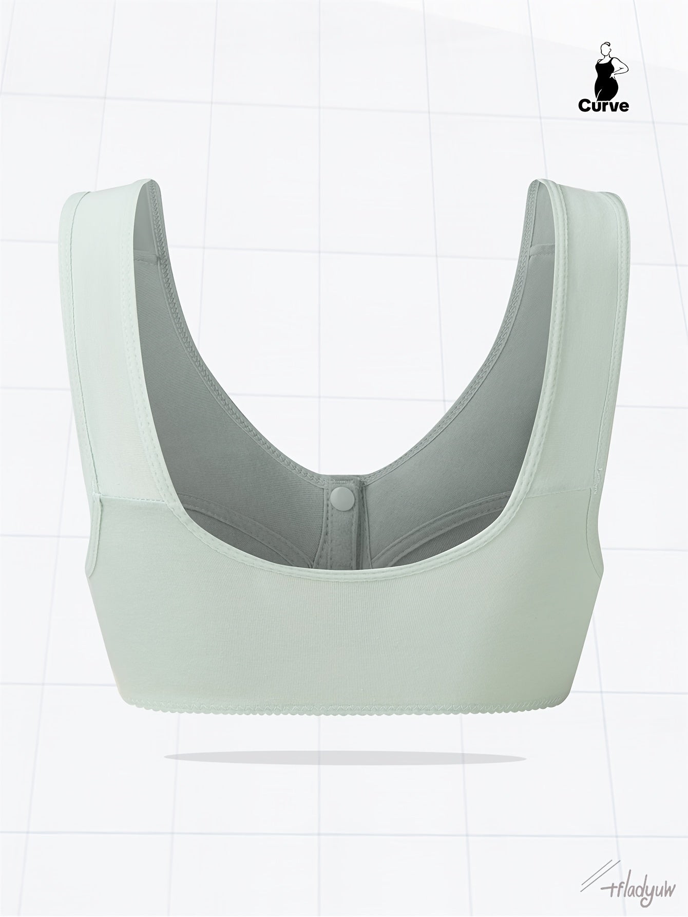 Women's Large Size Printed Front Buckle Yoga Sports Bra Breathable No Wire