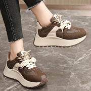 Women's Casual Sneakers with Chunky Soles and Rubber Outsole