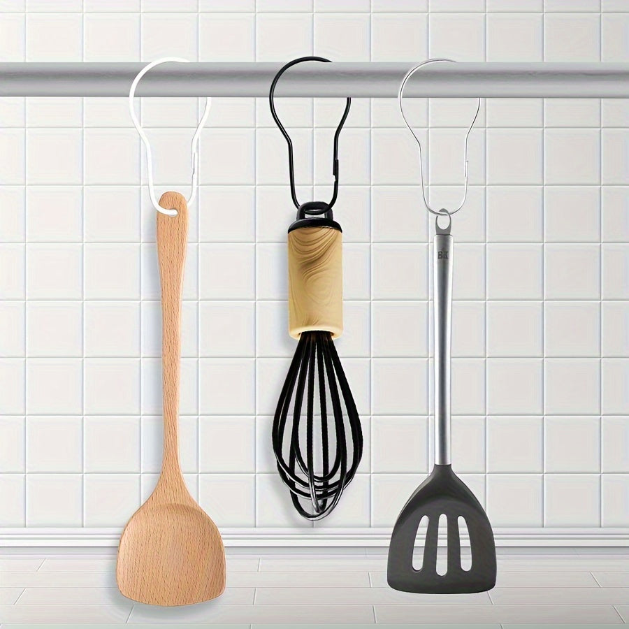 12-упаковка чугунных крючков для штор в хроме, черном и белом цветах для занавесок в ванной и на кухне.