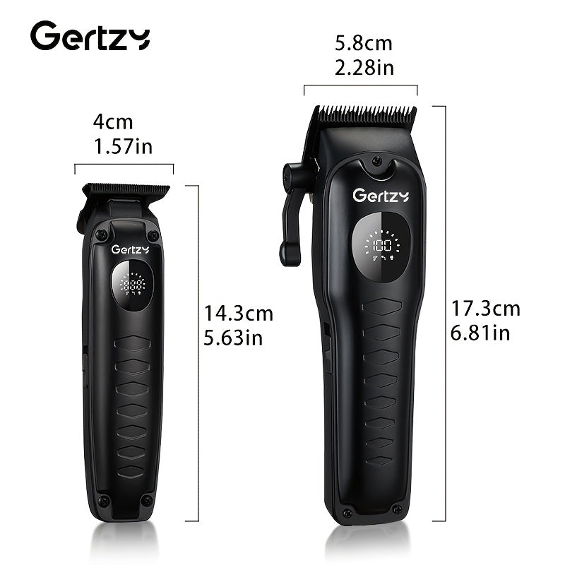 Men's Hair Clipper Set with LED Display USB Rechargeable Lithium Battery Nine Limit Combs