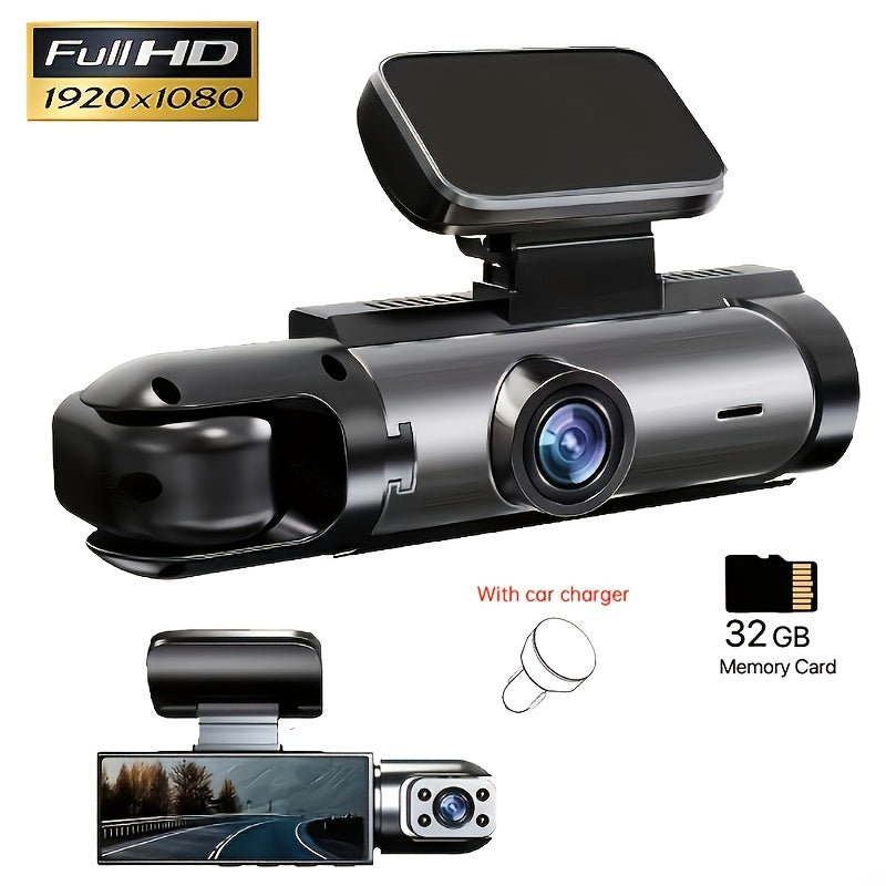 Upgraded Car Dash Camera with 64G Memory Card Night Vision Dual Front Interior Recording