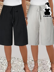 Girls Cotton Two-Piece Shorts Set with Adjustable Waist