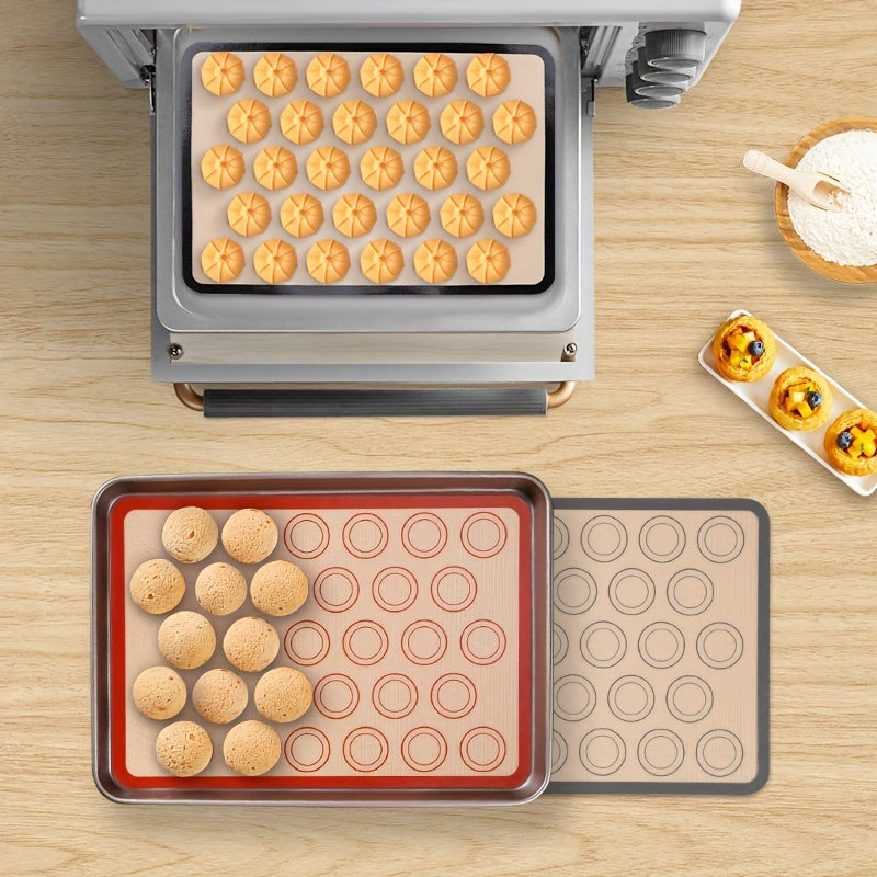 Silicone Baking Mat for Macarons Non-Stick Reusable Heat Resistant 41.91x29.46 cm