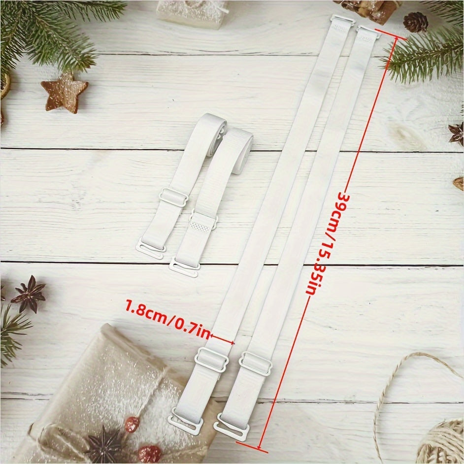 Set of 2 Adjustable Solid Color Bra Straps for Lingerie Detachable Replacement