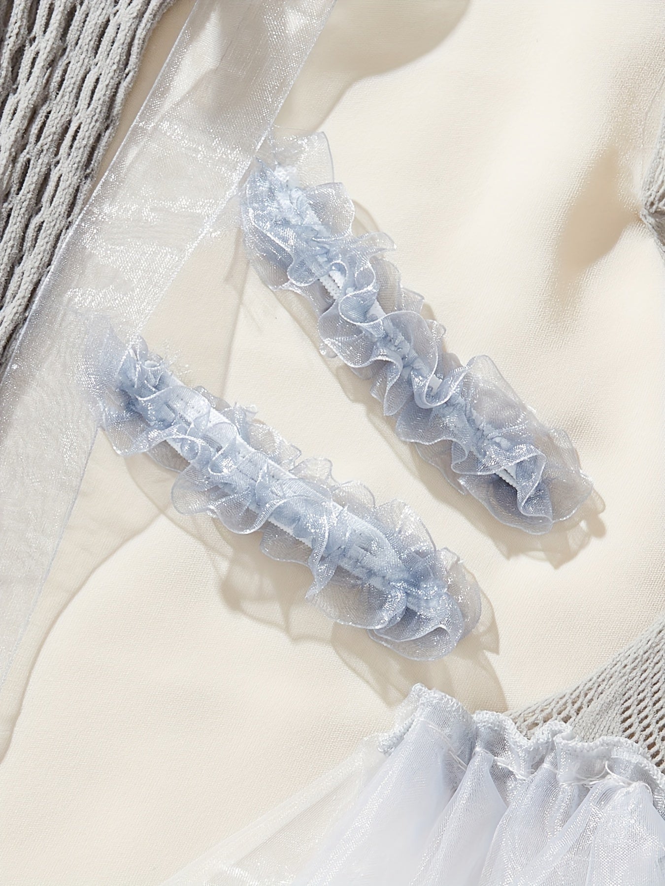 Women's Polyester Lace Bodysuit with No-Removal Bra Front Bow Side Support Solid Color