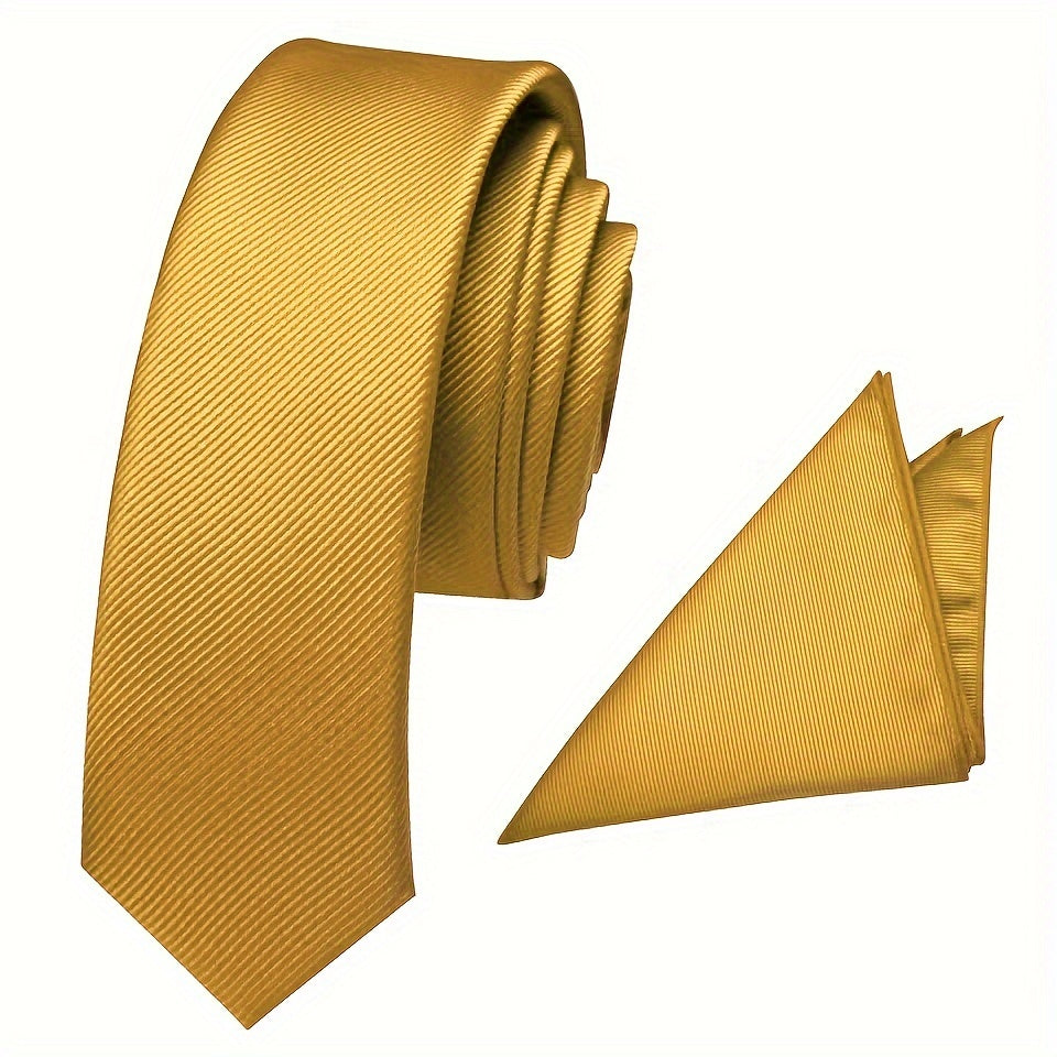 Rasmiy va ish kiyimlari uchun 2 ta to'liq rangli erkaklar galstuklari va ko'rsatilgan cho'ntak shamlari to'plami