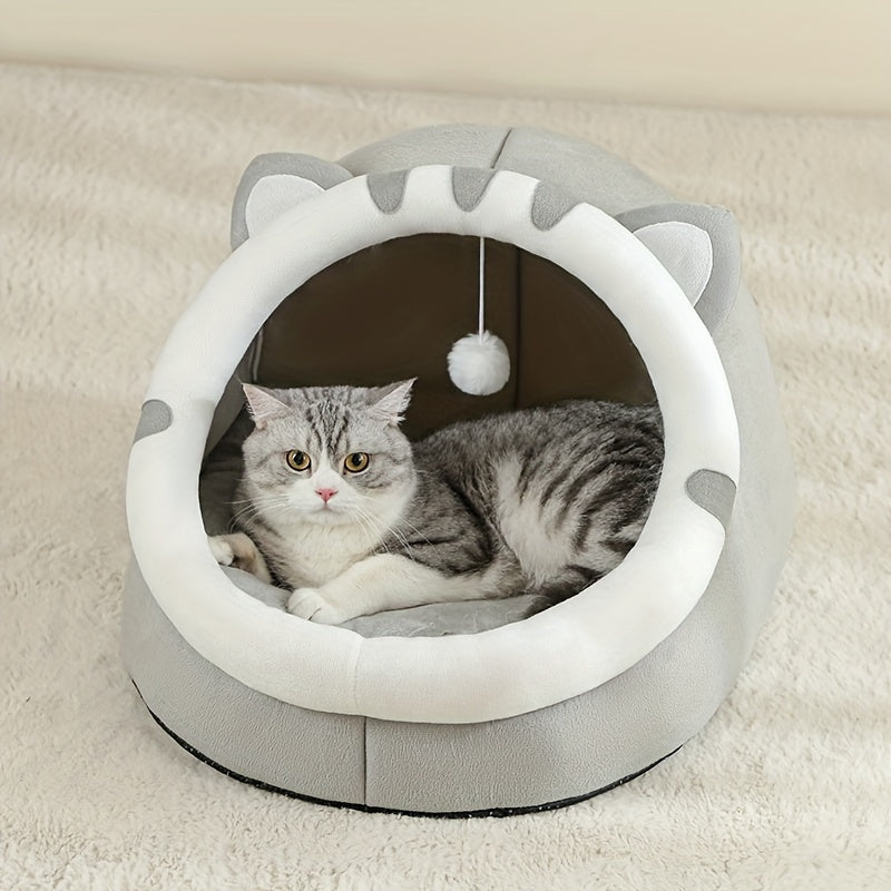 Polyester Fiber Cat Bed with Soft Cushion All-Season Small to Large Cats