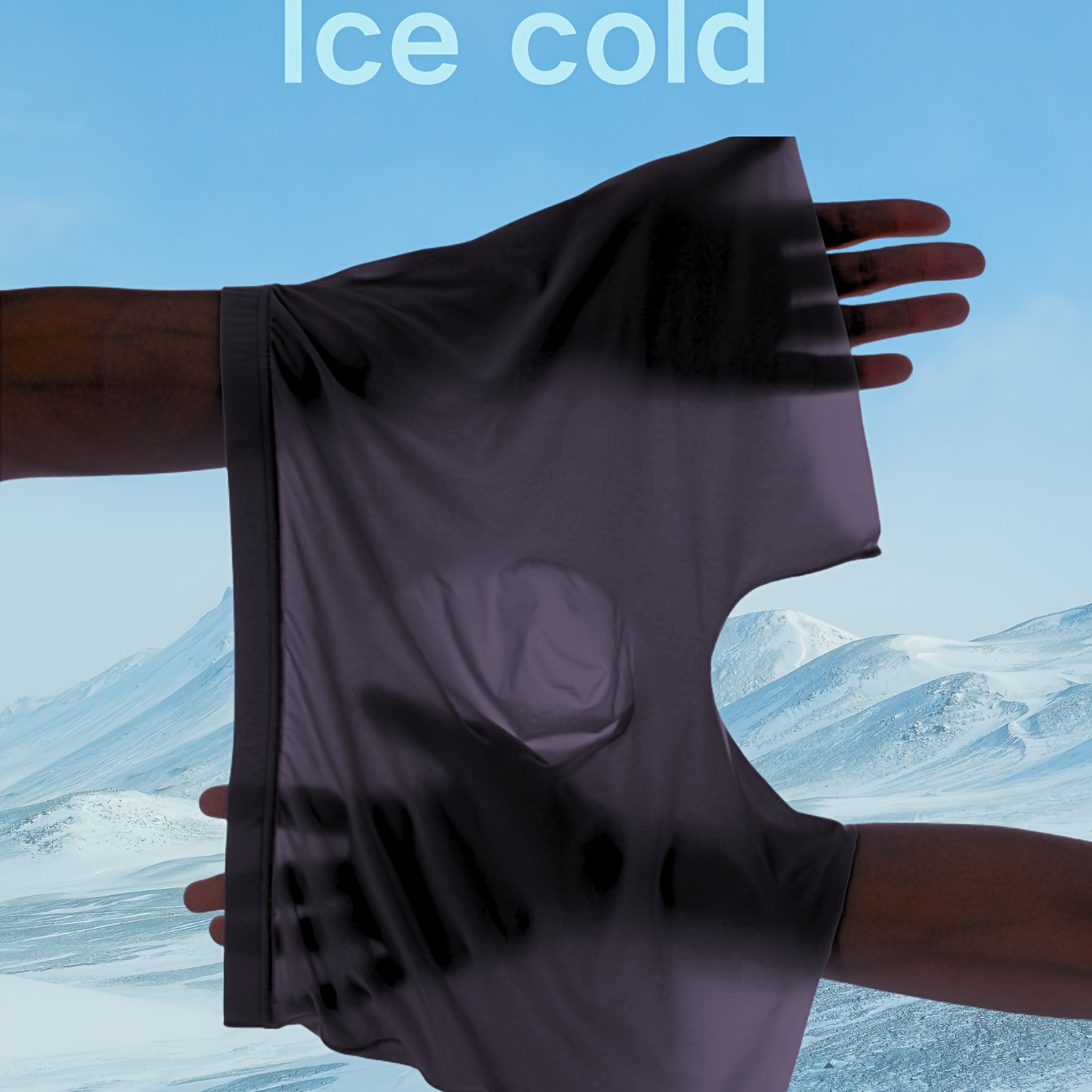 Men's Ice Silky Cool Underwear Semi-Transparent Pink 3D Molded Fit