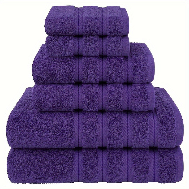 6-Piece Velvet Towel Set Soft Absorbent Bath Towels and Hand Towels for Home and Hotel