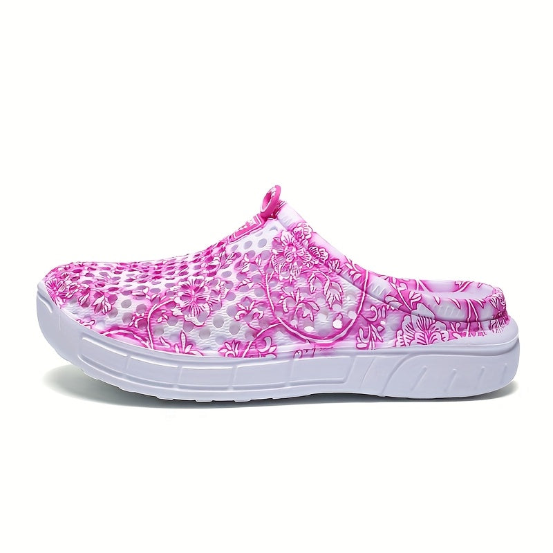 Women's Slip-On Garden Shoes with Floral Print Lightweight EVA