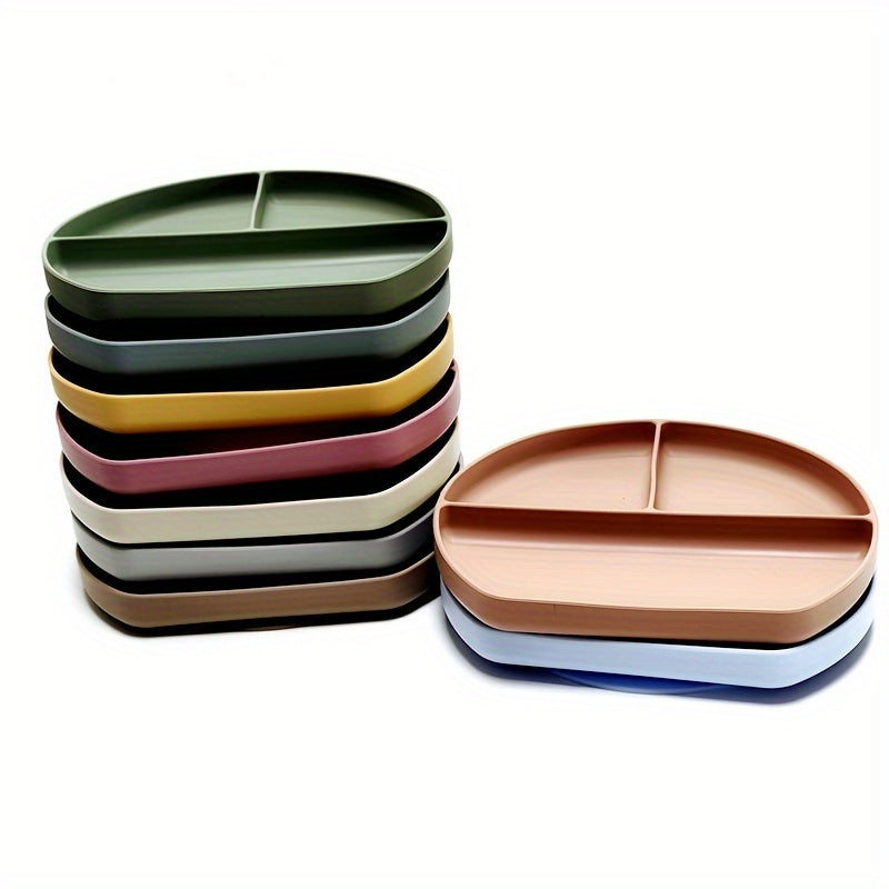 Bolalar uchun Silikon Stol to'plami, bo'lingan plita bilan, yiqilish va to'kilishdan himoya qilish uchun