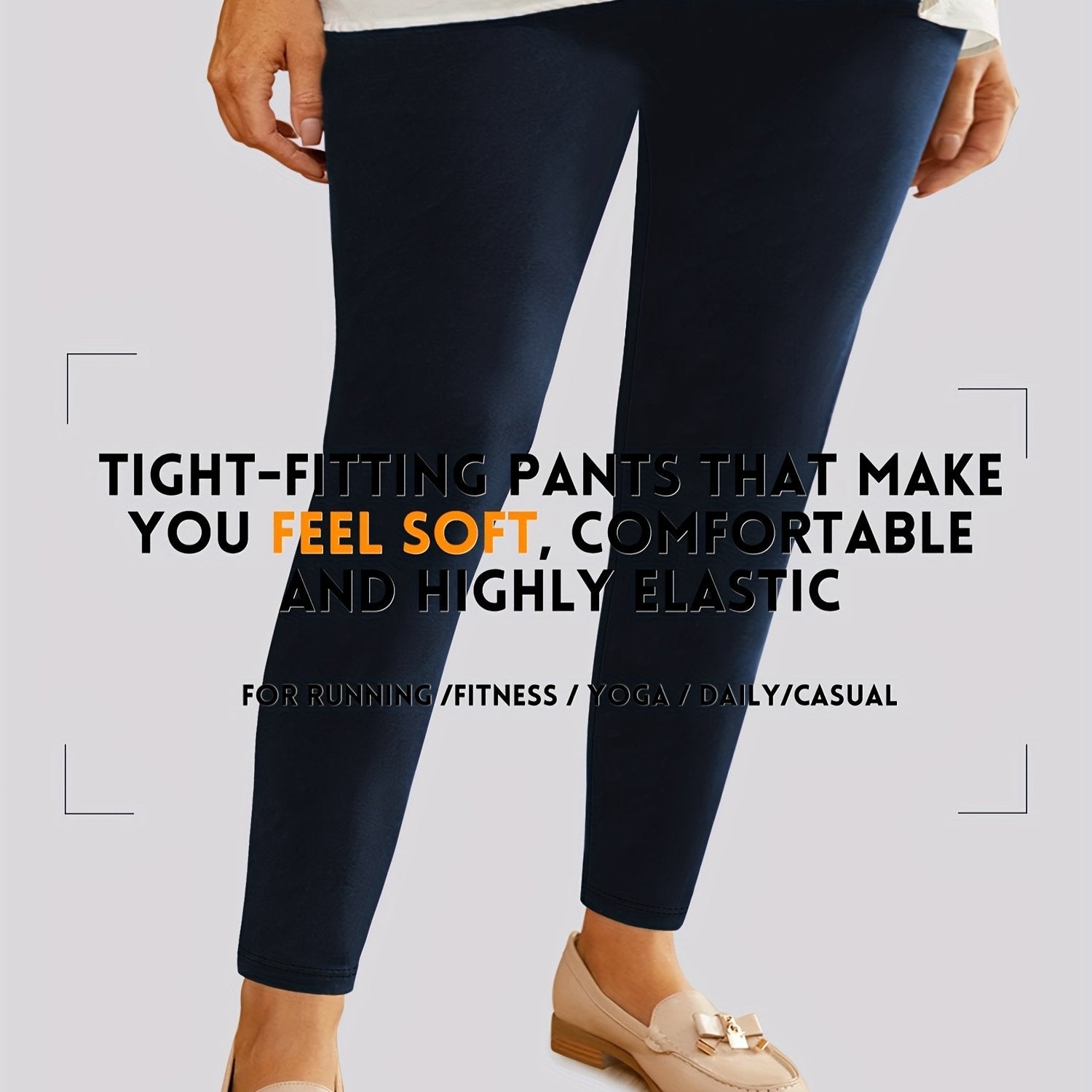 Plus Size Women's High Waist Stretch Yoga Leggings Tummy Control Tights