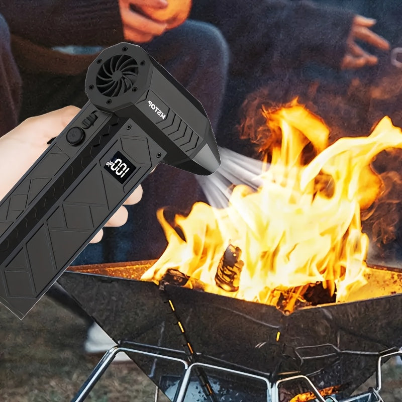 Handheld Portable Turbo Fan with LED Light USB Rechargeable Dust Blower