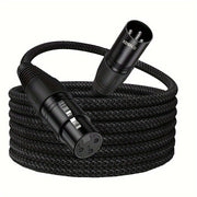 High-Fidelity XLR Male to Female Microphone Cable Nylon Braided Copper Core 3-Pin