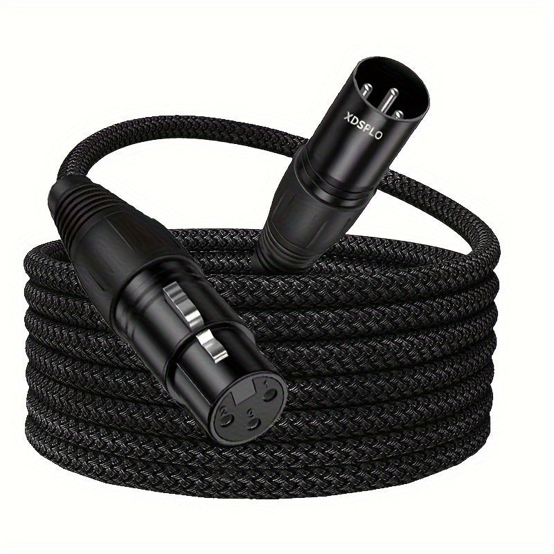High-Fidelity XLR Male to Female Microphone Cable Nylon Braided Copper Core 3-Pin