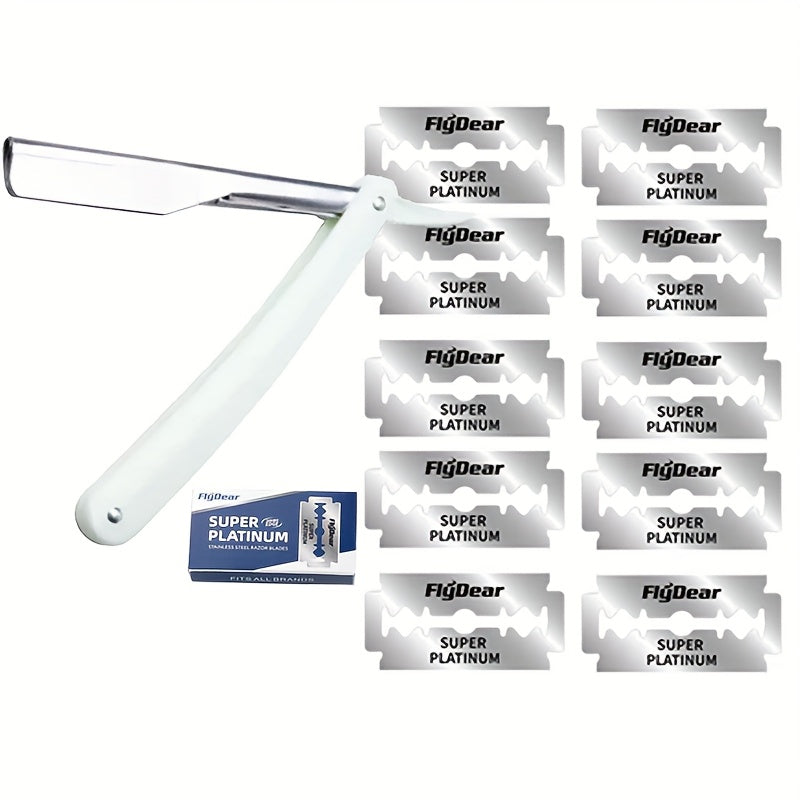 Мужской бритвенный станок черный и белый с лезвиями, инструменты для ухода за красотой