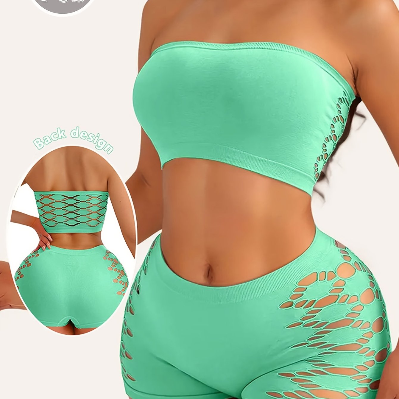 Women's Lingerie Set with Hollow-Out Design and Seamless Tummy Control Panties