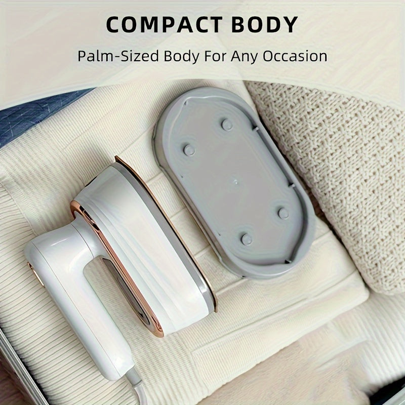 Plancha de ropa portátil en blanco y negro de 1200W, plancha de mano para ropa, ideal para hogar y viajes