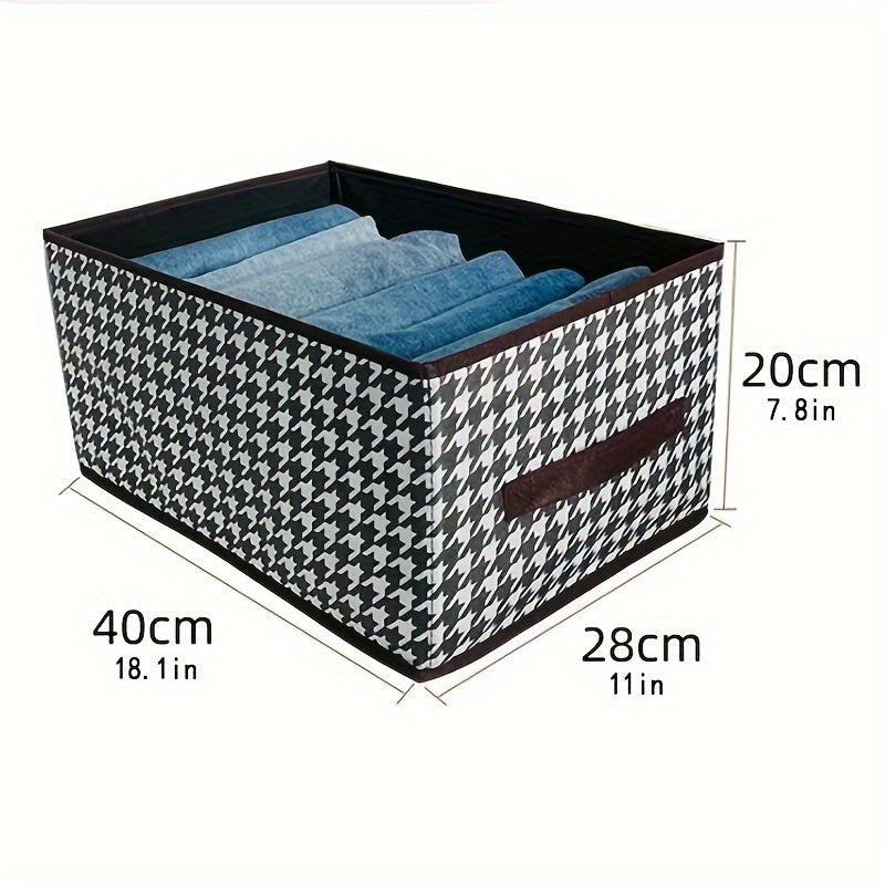 Организация весеннего гардероба - складной органайзер для хранения в гусиную лапку с картонной поддержкой для многокомпонентной одежды, нижнего белья и носок