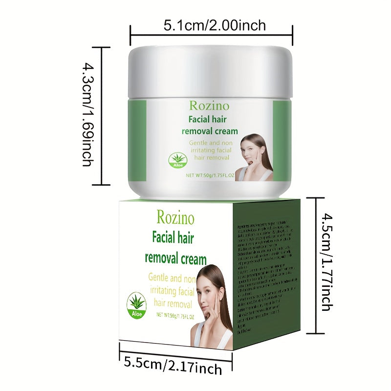 50g Aloe Vera Lip Hair Removal Cream Painless Long-Lasting Hypoallergenic for All Skin Types
