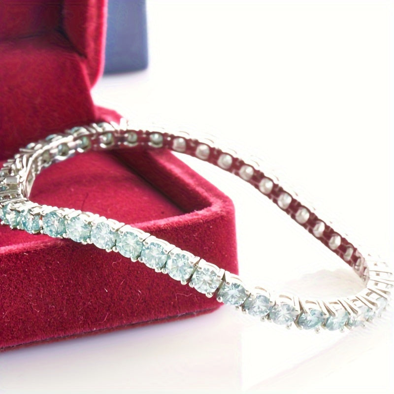 Moissanite Tennis Bracelet in Sterling Silver with Gift Box for Anniversary Wedding Birthday