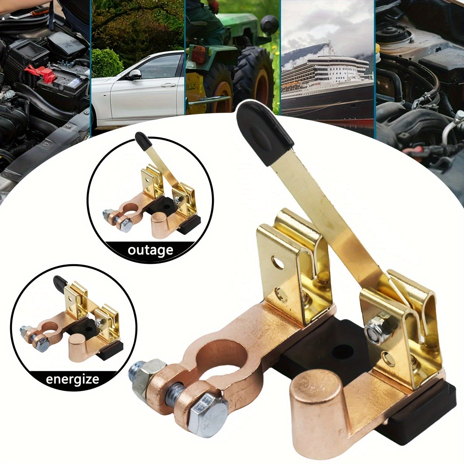 Car Battery Disconnect Switch Metal Manual Battery Cut Off for Vehicle Truck Boat