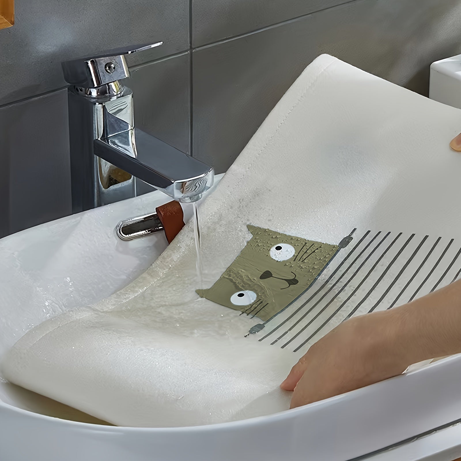 Cartoon Animal Print Felt Storage Basket for Toys and Diapers