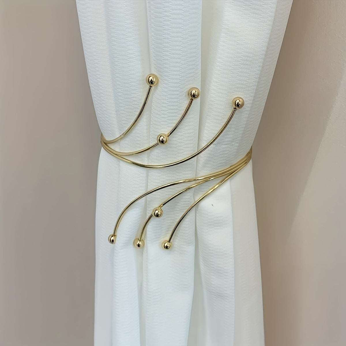 Stylish Metal Holdbacks for Curtains Faux Pearl Curtain Buckle Home Decor