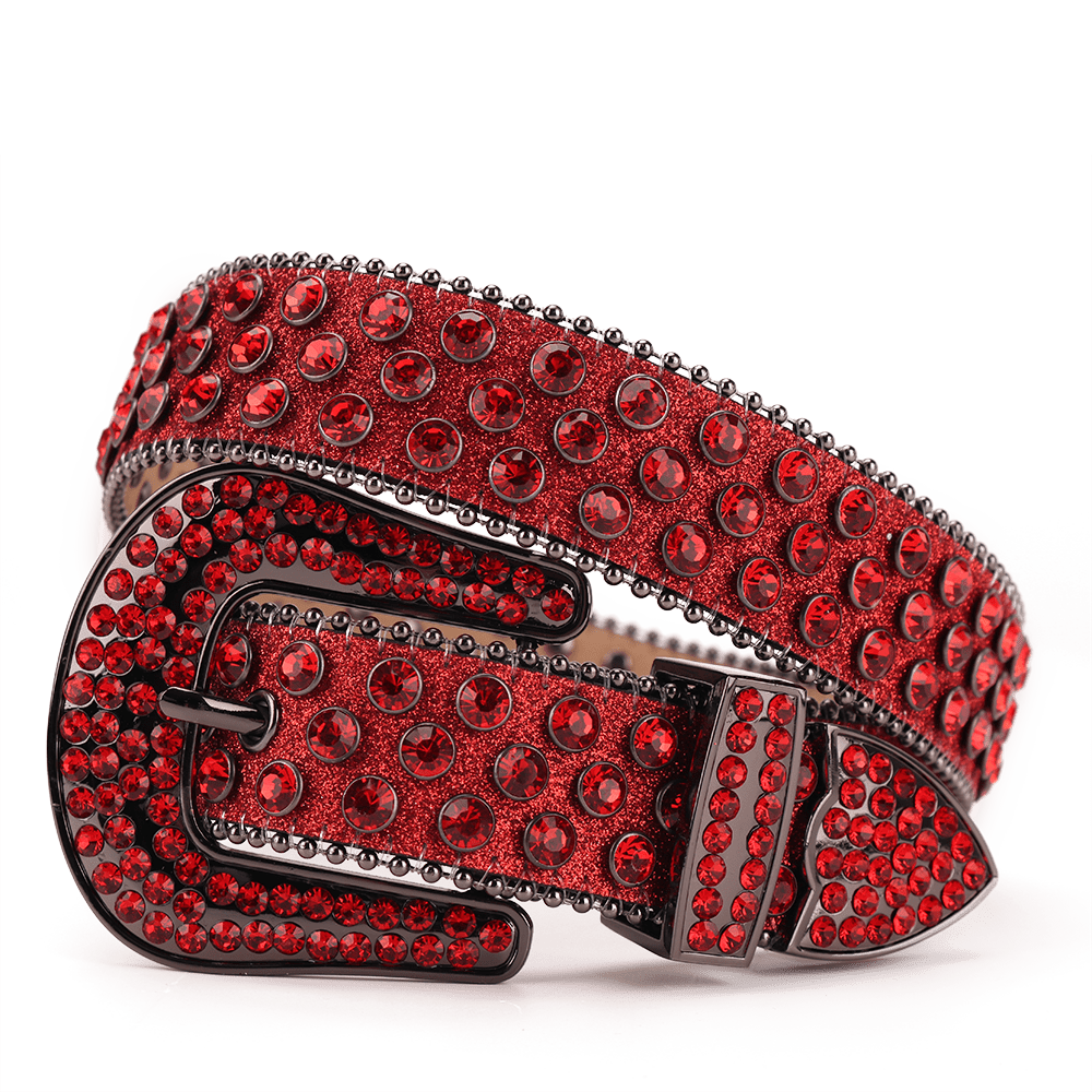 Unisex Crystal Studded Western Rhinestone Belt for Pants and Jeans