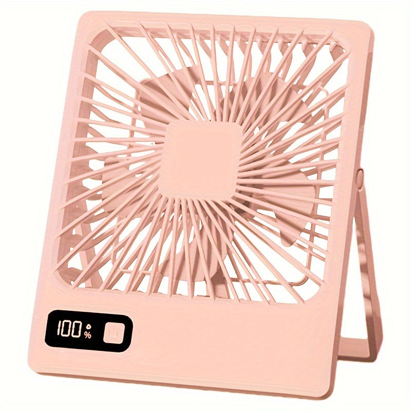 Portable Pink USB Desktop Fan 16.5cm Foldable 5-Speed for Home Office Outdoor