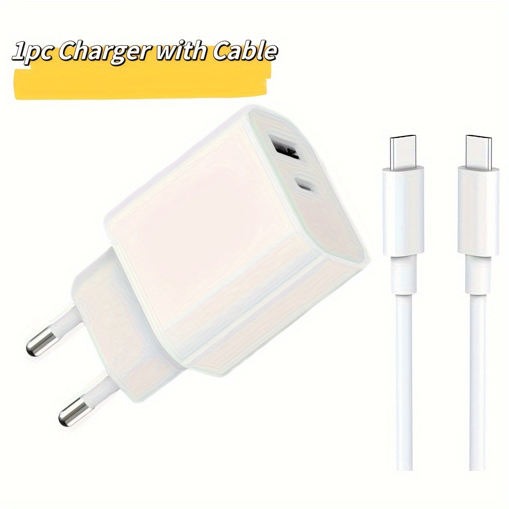 Travel Adapter USB Type-C Wall Charger European Plug 220V for iPhone 15