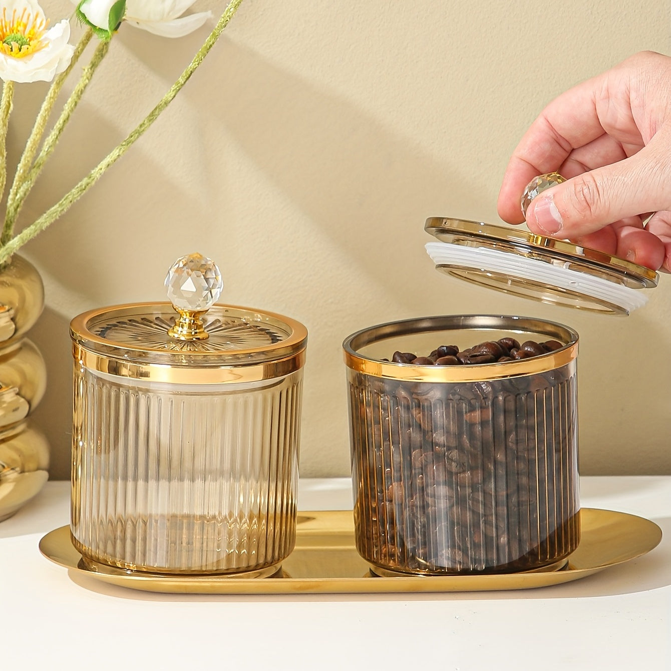 Акриловая банка для еды с герметичной крышкой в виде хрустального шара, емкость для хранения кофейных зерен, товары для домашней кухни