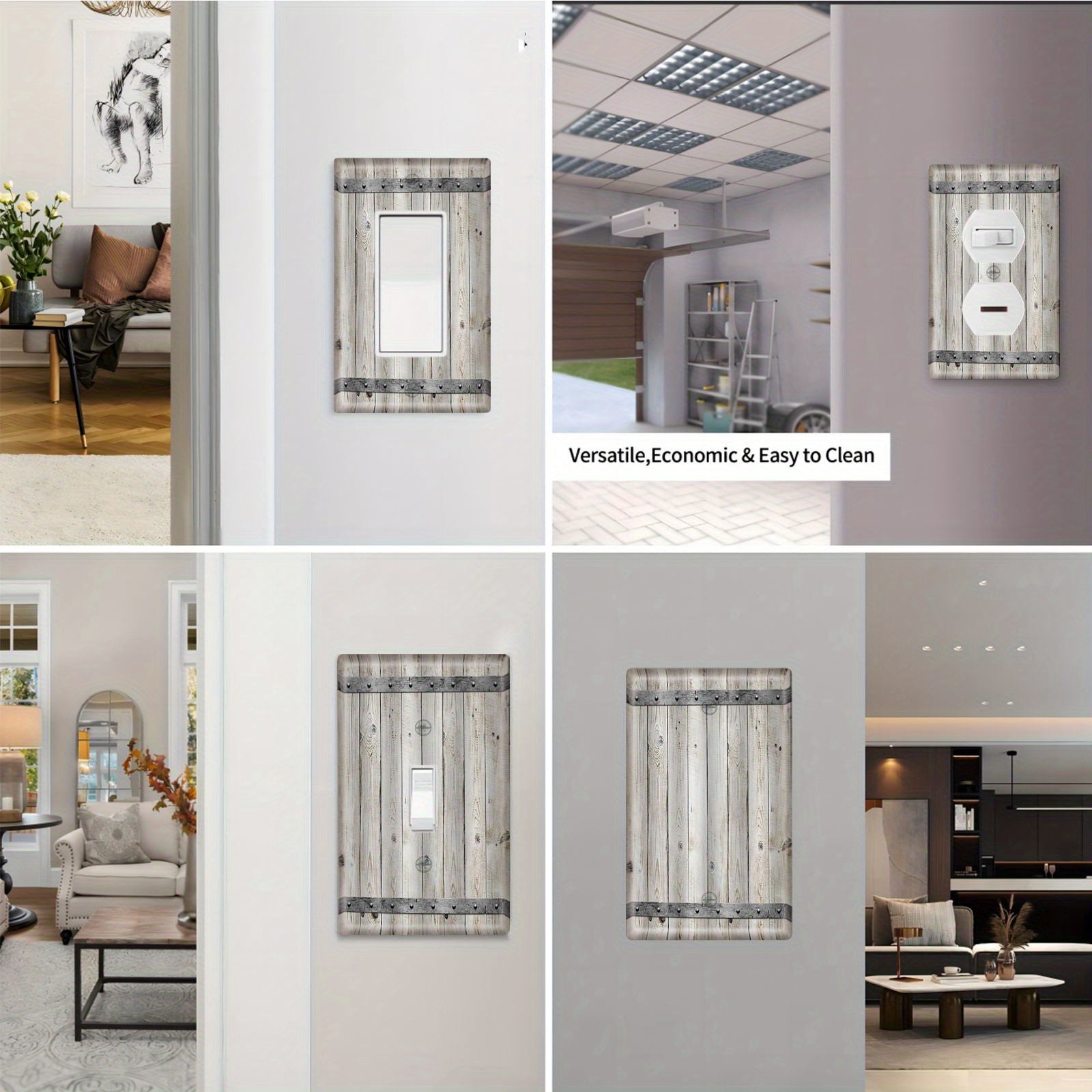 Rustic Wooden Light Switch Cover for Home Kitchen Bathroom Decor