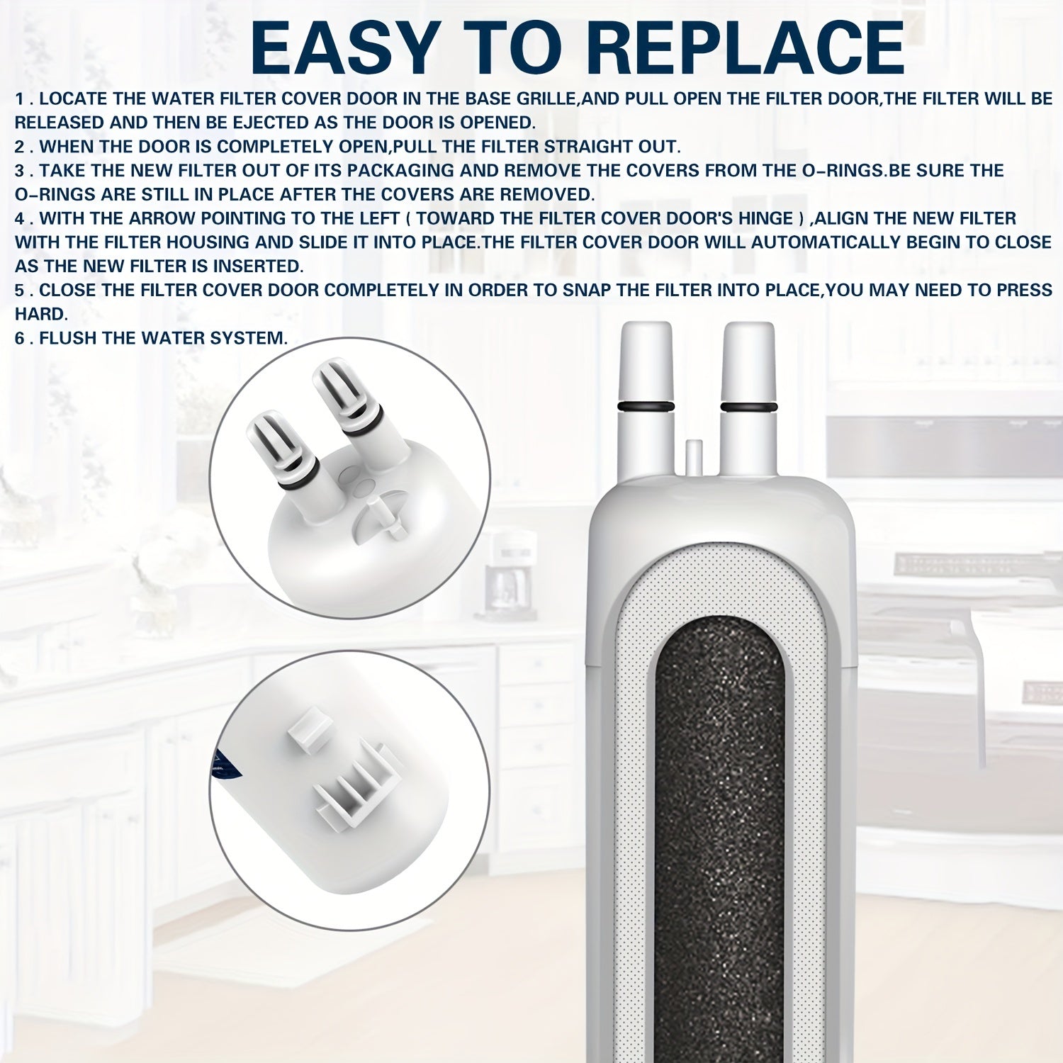 2 Pack Refrigerator Water Filters 757 L Compatible W10295370A