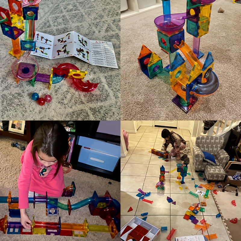 Mini Marble Track Set for Kids 3-8 Magnetic Building Blocks STEM Educational Toy