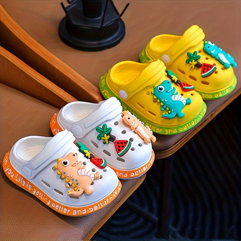 Kids' Cartoon Dinosaur Clogs Breathable Lightweight EVA Indoor Outdoor Casual Shoes