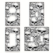 Skull Design Wall Plate Cover for Home or Office Easy to Clean No Battery Needed