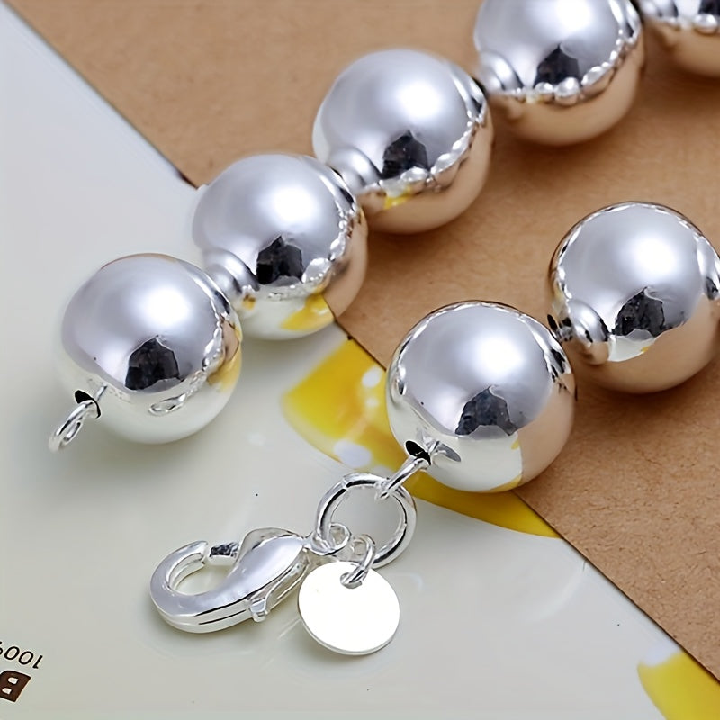 Sterling Silver Beaded Bracelet Vintage Style No Plating for Women and Men