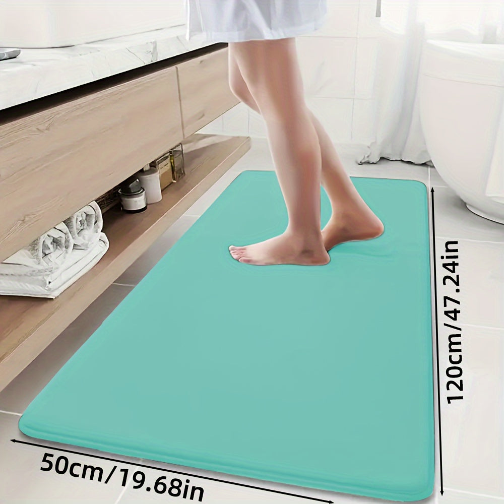 Soft Polyester Bathroom Mat Non-Slip Absorbent Geometric Design for Shower and Bedroom