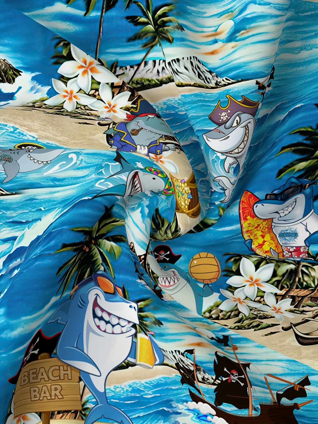 Plus Size Men's Hawaiian Shirt Short Sleeve Casual All Over Flamingo Cowboy Print Polyester