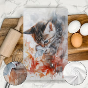 Ultra Soft Kitchen Towels Kitten Tissue Design 40x60cm Absorbent Machine Washable