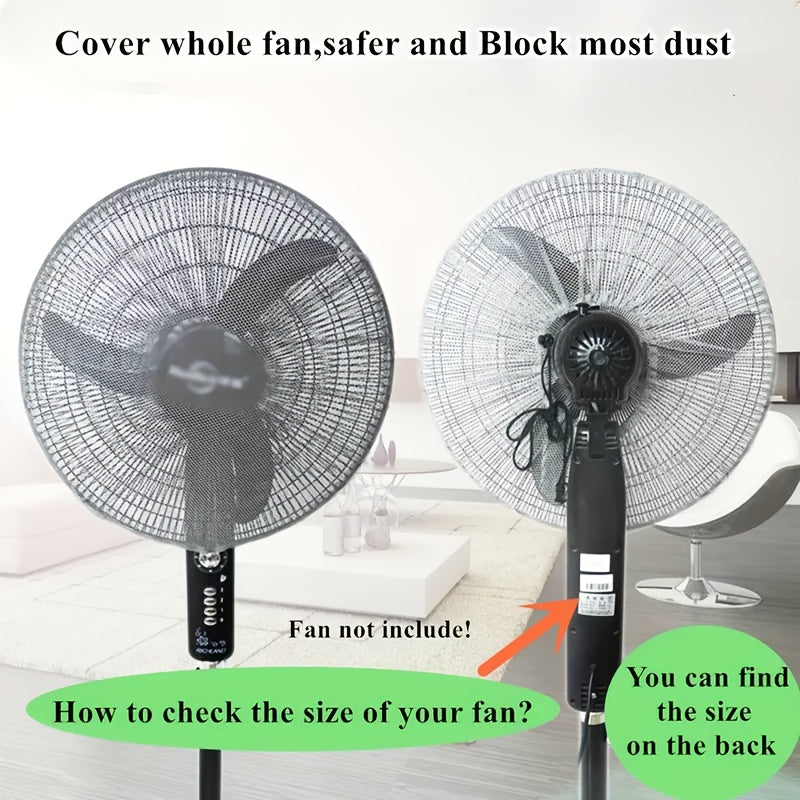 18-Inch Washable Plastic Mesh Fan Cover with Drawstring for Living Room and Bedroom Safety