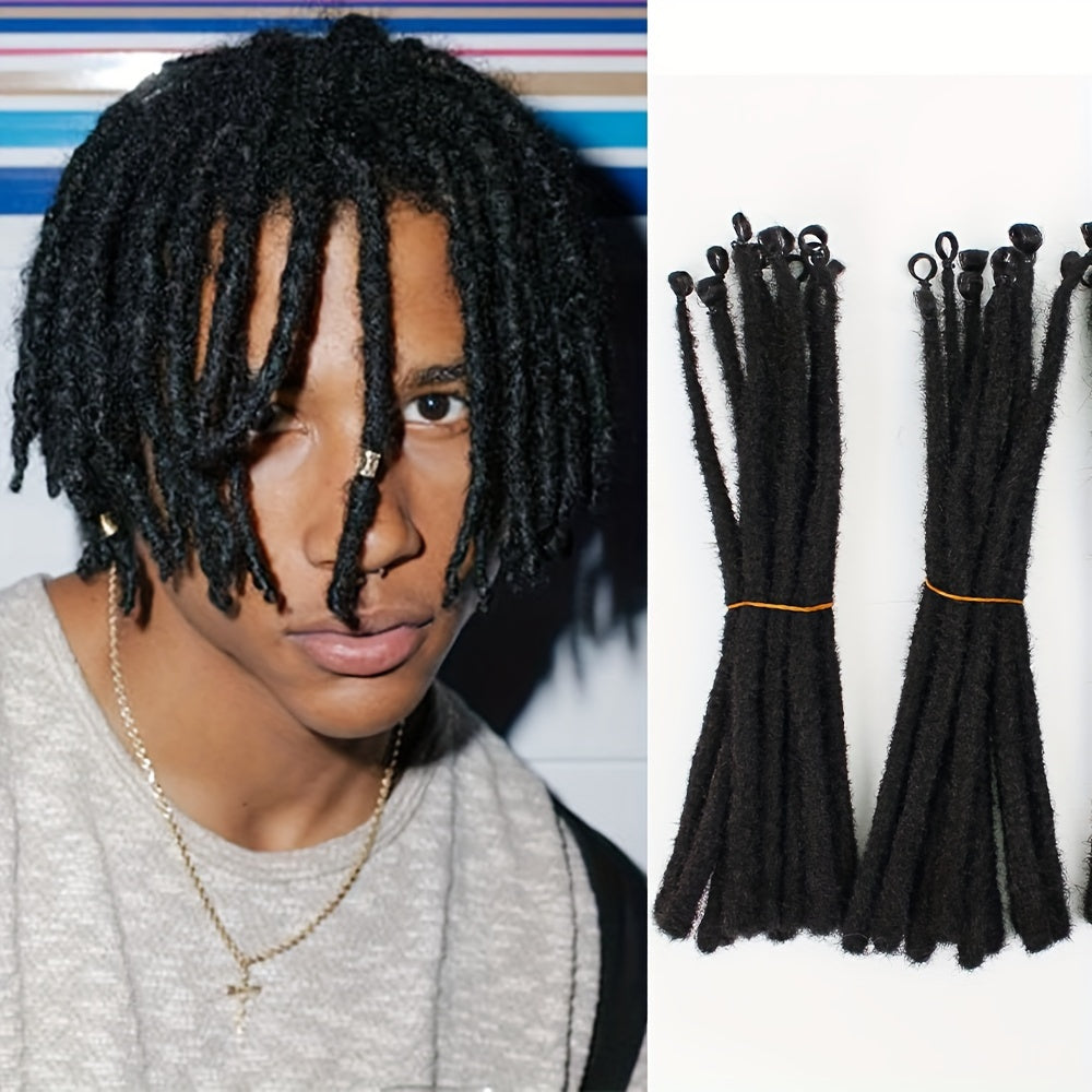 Qora Dreadlocks soch kengaytmalari 27.94cm Sun'iy crochet dreadlocks erkaklar uchun