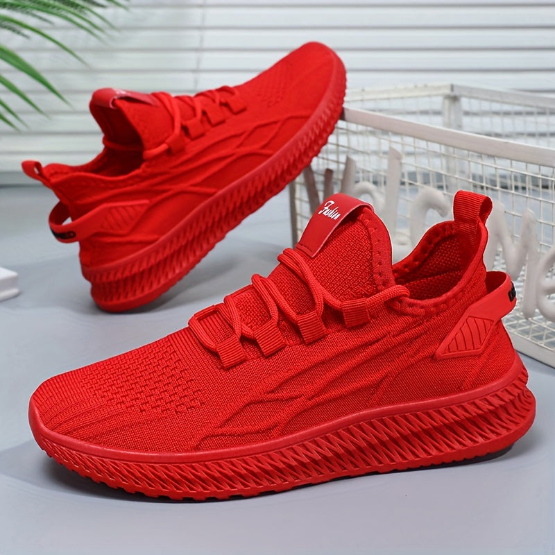 Women's Breathable Knit Sneakers Low Top Casual Shoes with PVC Sole