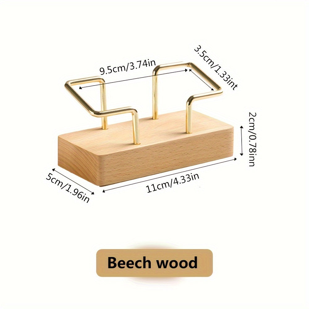 Black Walnut and Beech Wood Business Card Holder for Desk or Gift