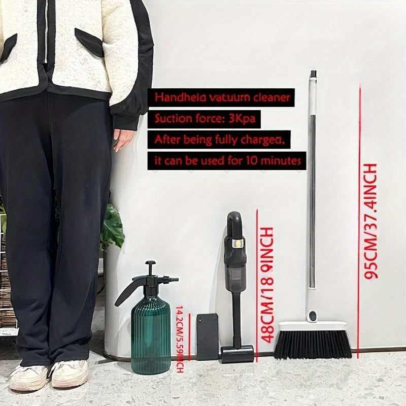USB zaryadlanadigan qo'l vakuumi, uy va avtomobil uchun kuchli so'rish bilan.
